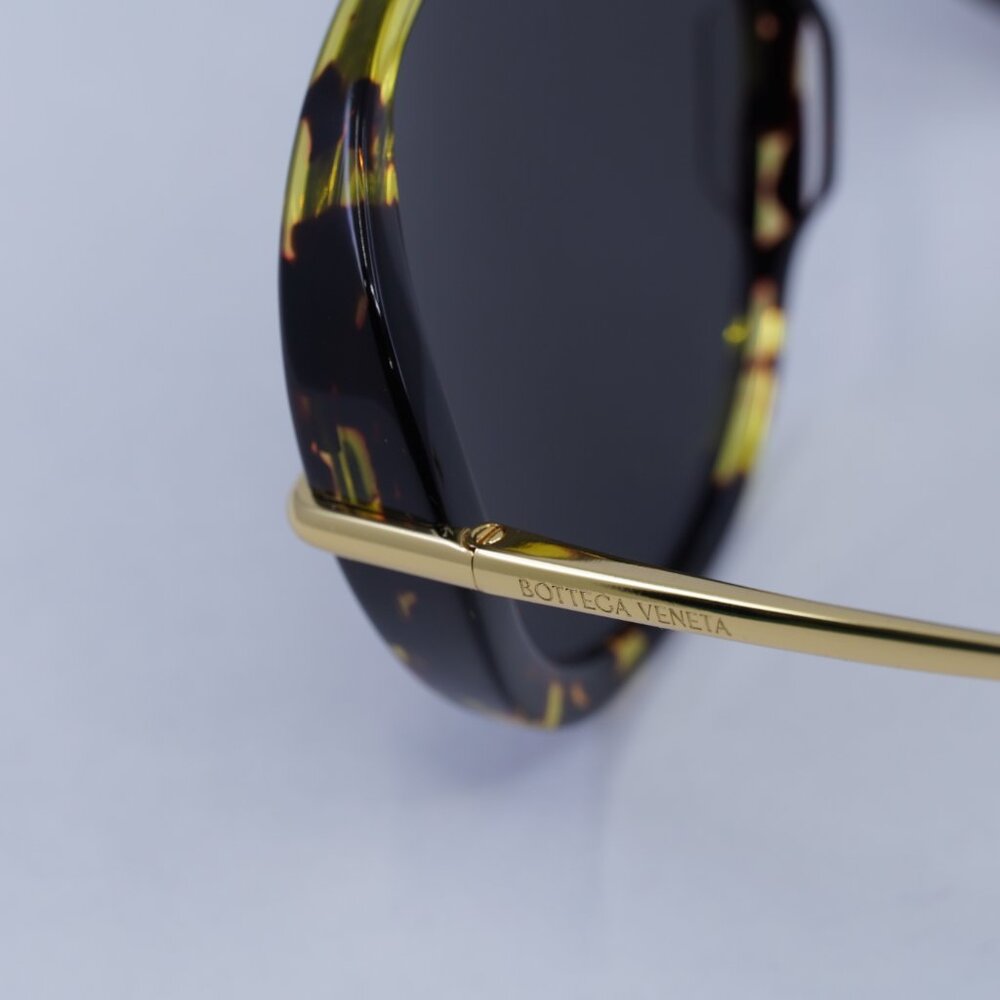 Bottega Veneta BV1273S 005 Sunglasses Havana Gold Geometric Frame, Grey Lenses - Picture 10 of 12
